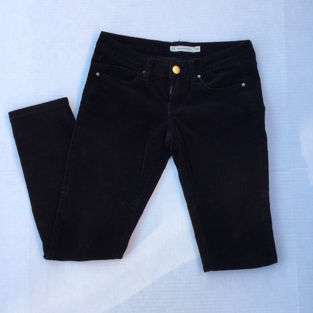 BLUE EXCHANGE CORDUROY BLACK SKINNY JEANS.